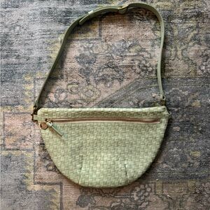 Clare V. Woven Green Crossbody Bag